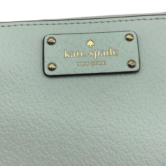 KATE SPADE Pebble Leather Pale Green Keychain Wallet, EUC - Picture 3 of 11